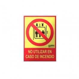 Señal "No utilizar en caso de incendio" clase A